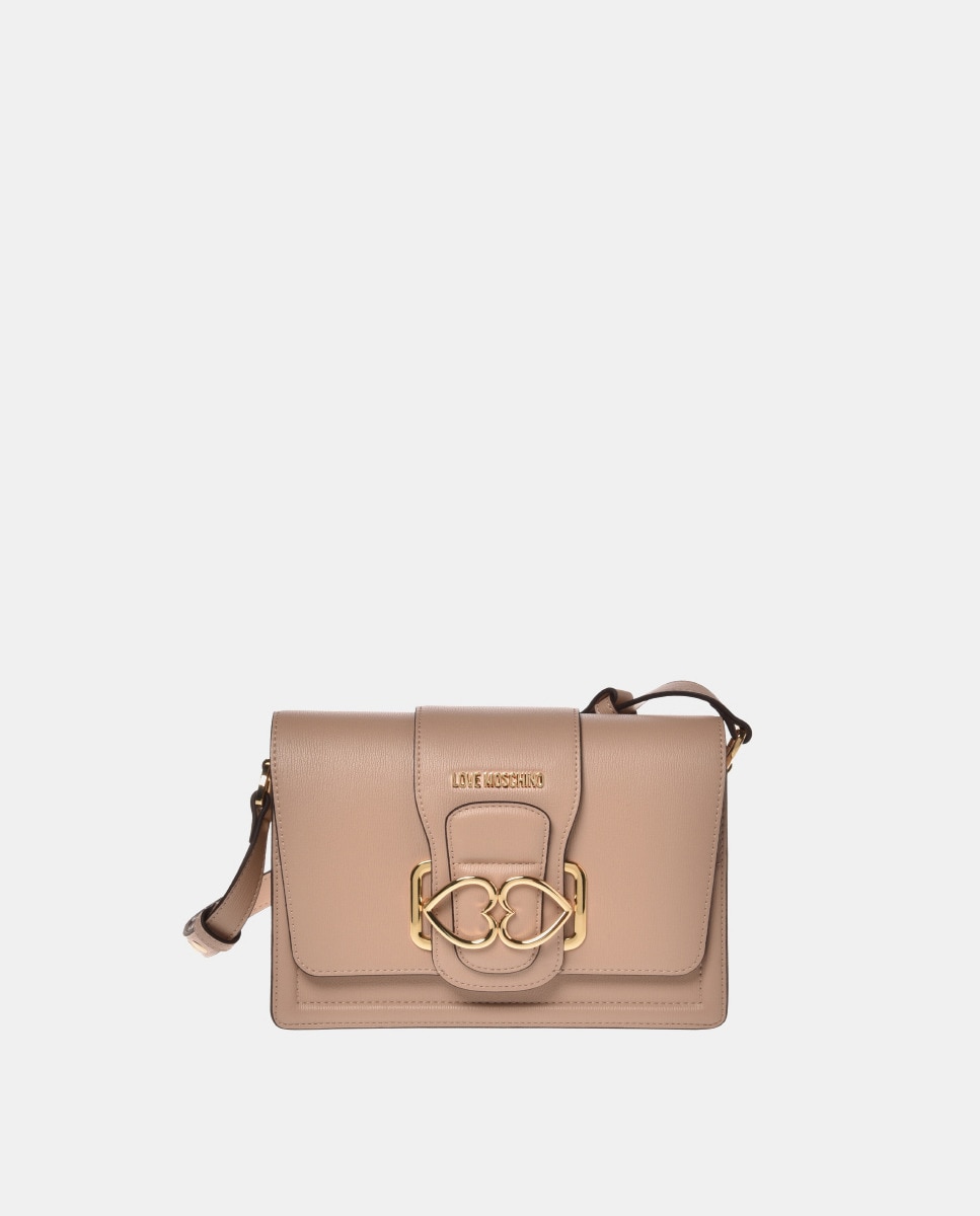 Petit sac à bandoulière à rabat nude à détails