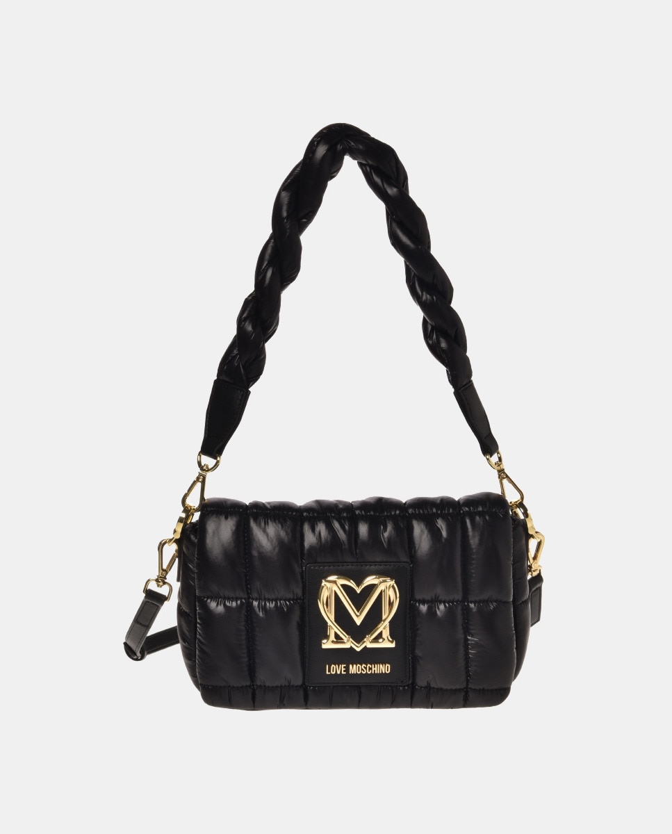 Sac porté épaule moyen matelassé en nylon à rabat