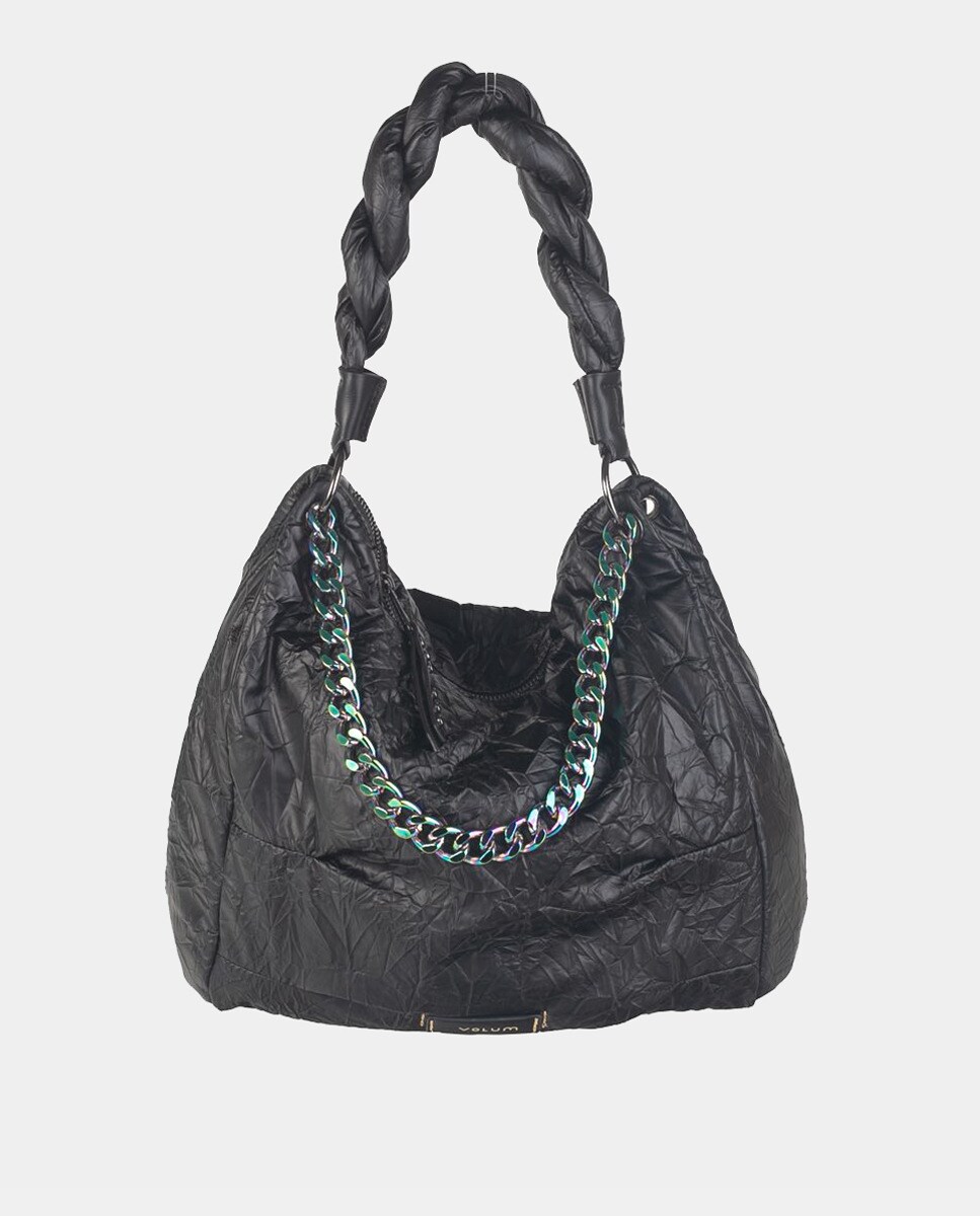 Sac hobo en nylon finition métallique