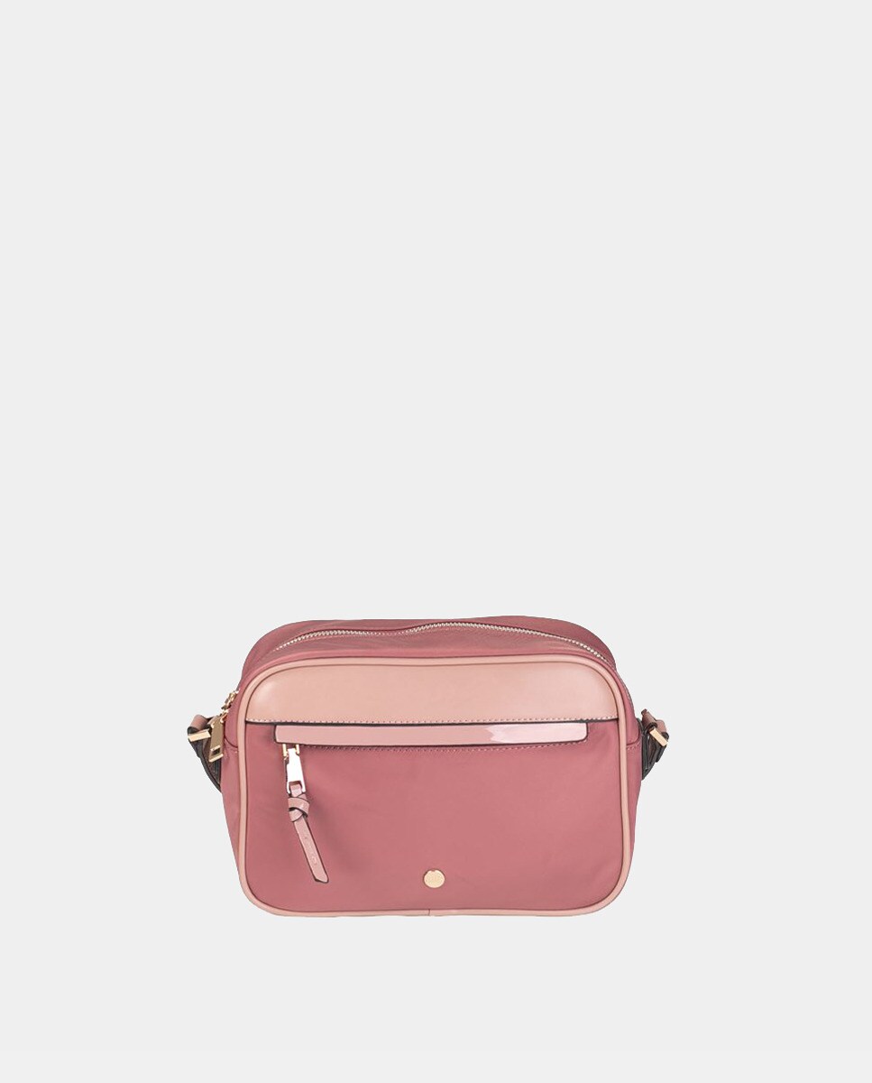 Sac à bandoulière en nylon à détails vernis