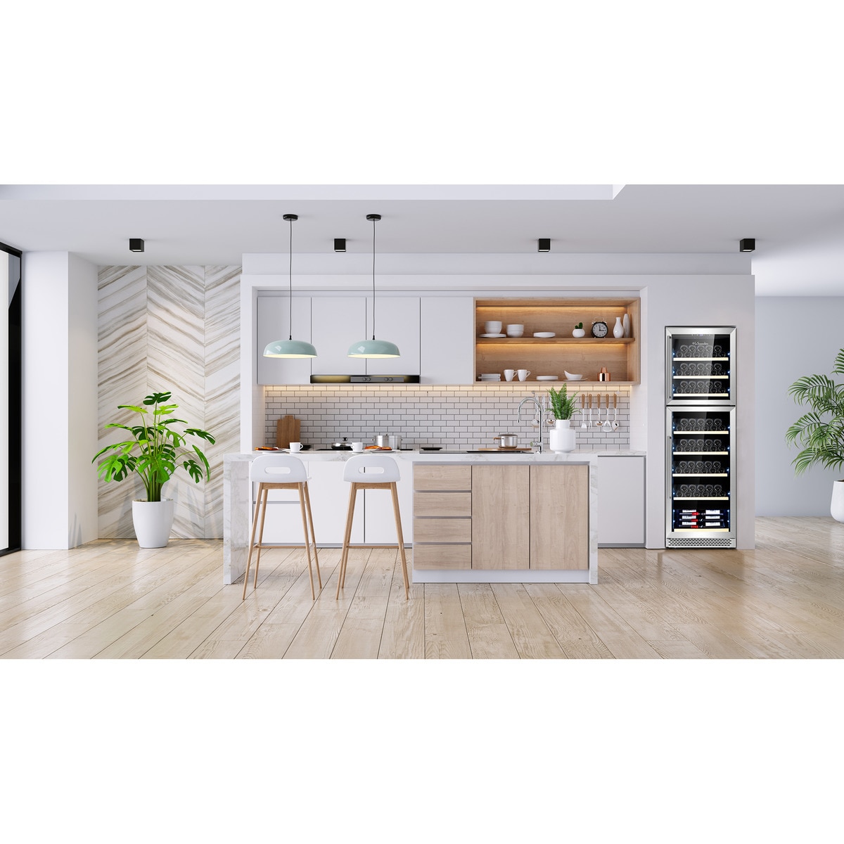 Vinoteca La Sommelière para 172 botellas -MT166DP Acero Inox-5