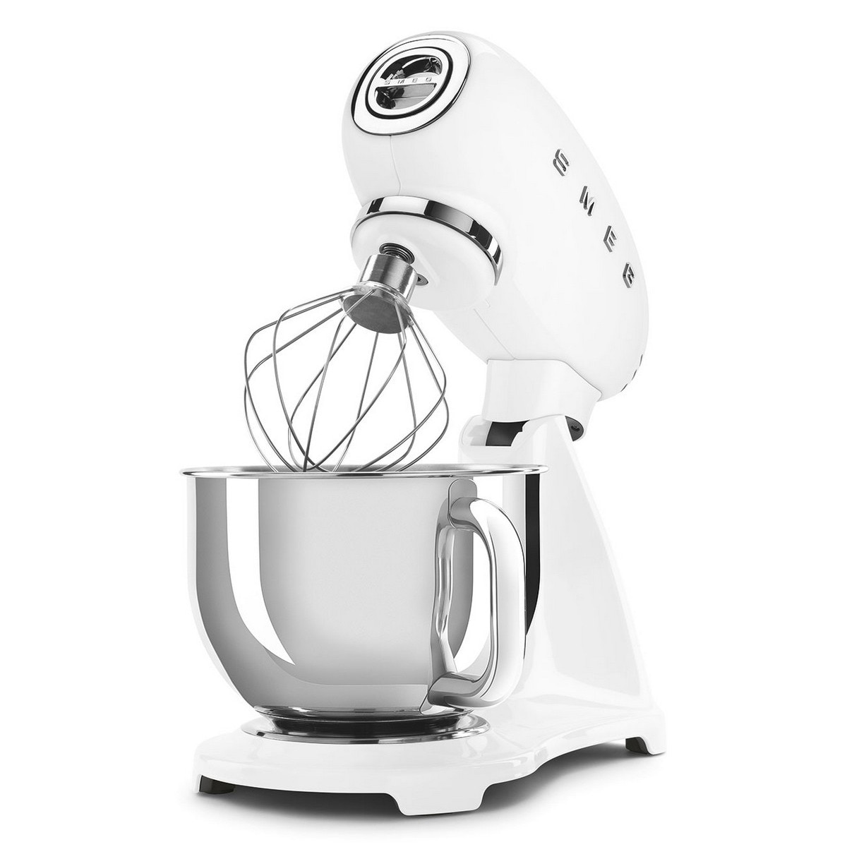 Batedeira com Taça Smeg Anni 50 SMF03WHEU de 800 W e Capacidade de 4,8 Litros - Total Branco Branco-4