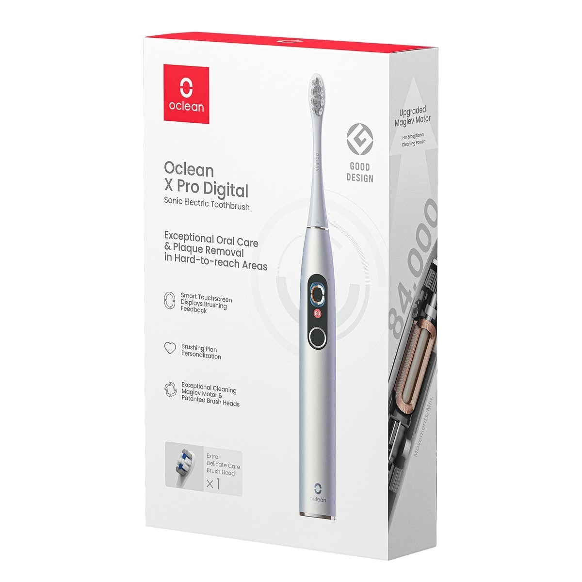 Escova de Dentes Elétrica Oclean X Pro Digital - Prateado Prata-1