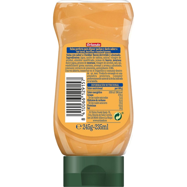 cheddar bacon sauce with a smoky touch container 245 g