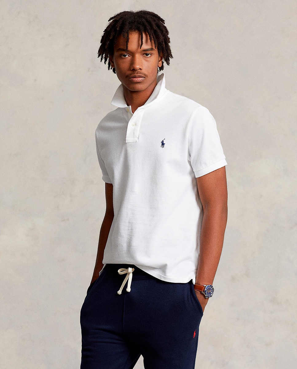 Polo Piqué Slim Fit Branco-5