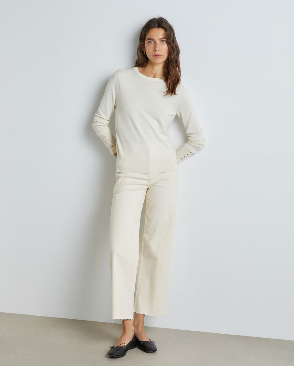 Pull basique en maille à encolure ronde