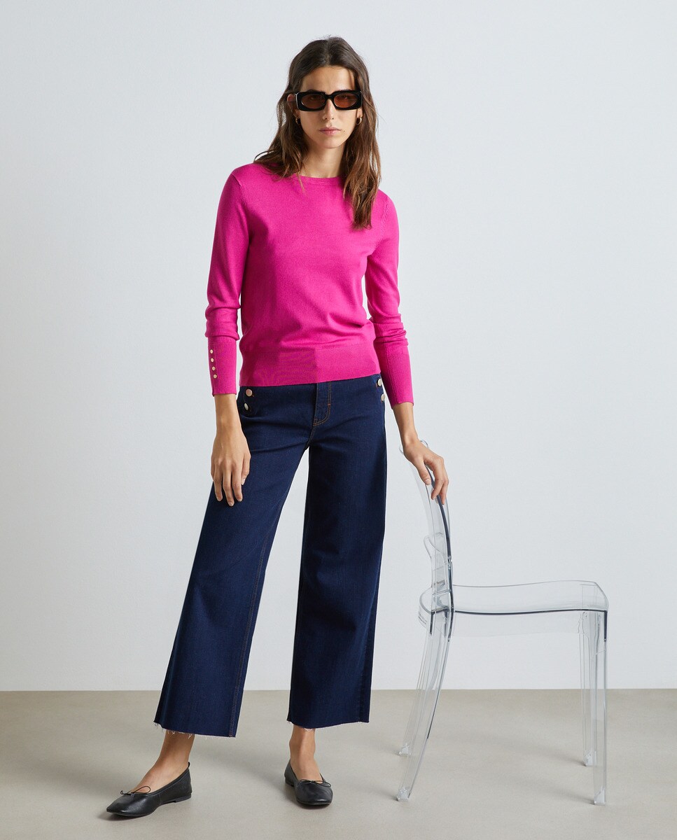 Pull basique en maille à encolure ronde