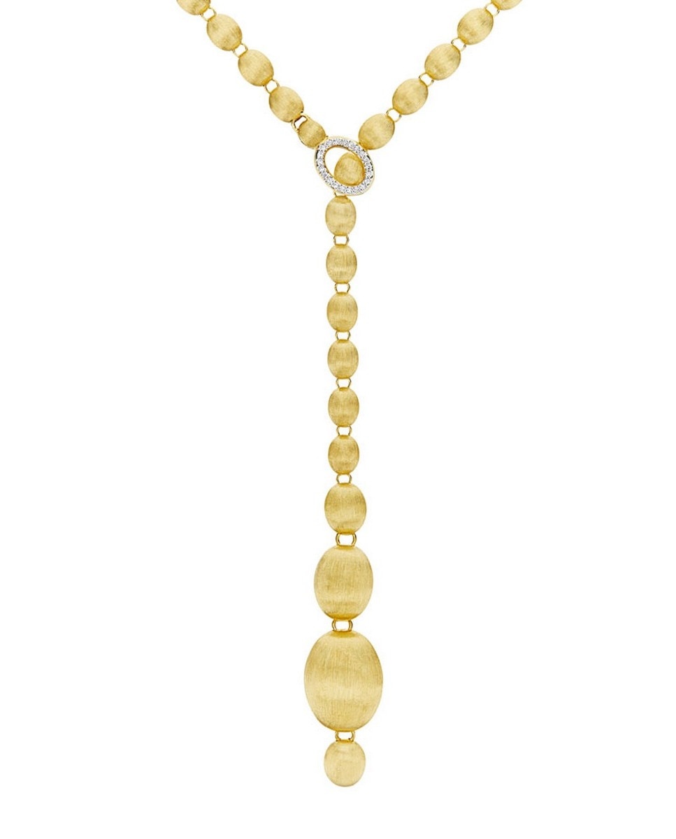 Colar "Ivy"em Ouro Gravado e Diamantes Dourado-5