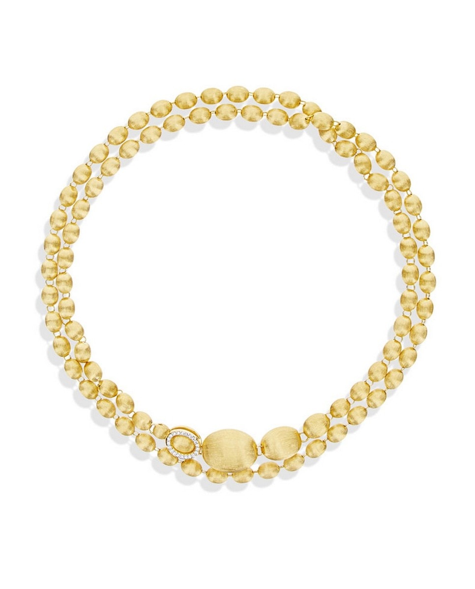 Colar "Ivy"em Ouro Gravado e Diamantes Dourado-3