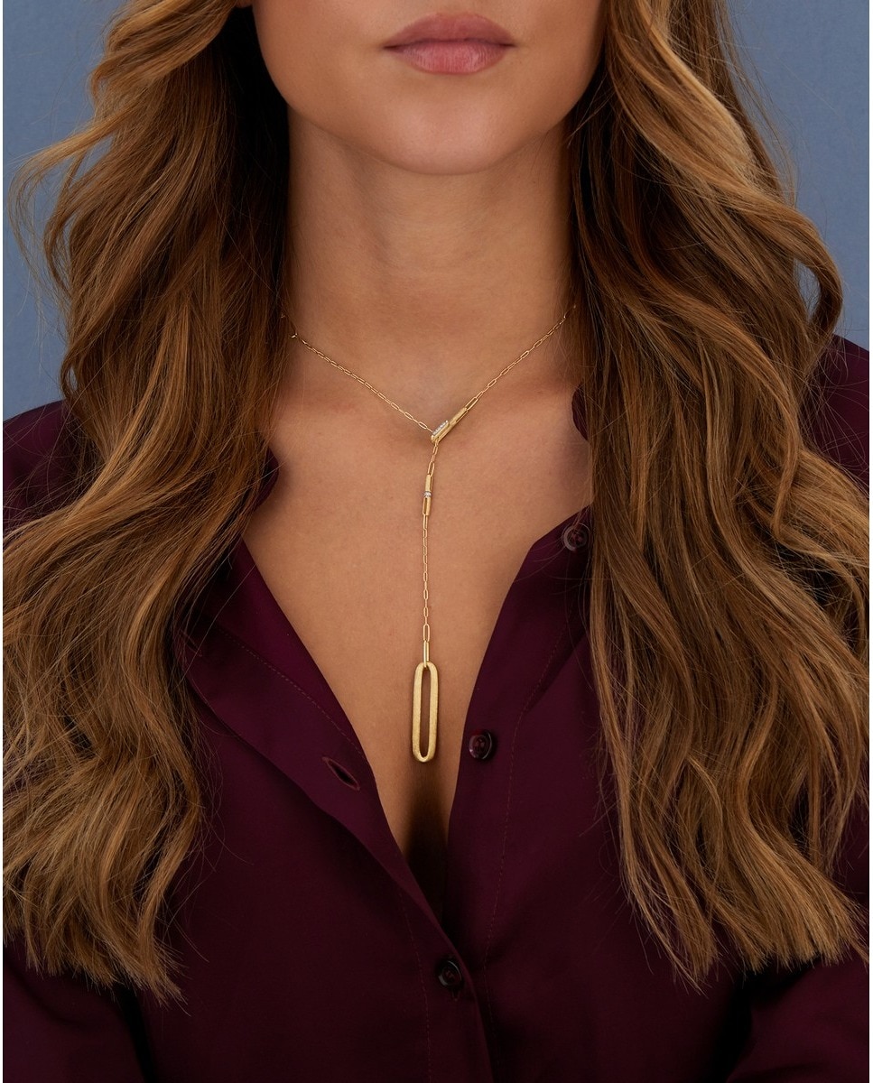 Colar "Libera" em Ouro e Diamantes Dourado-4