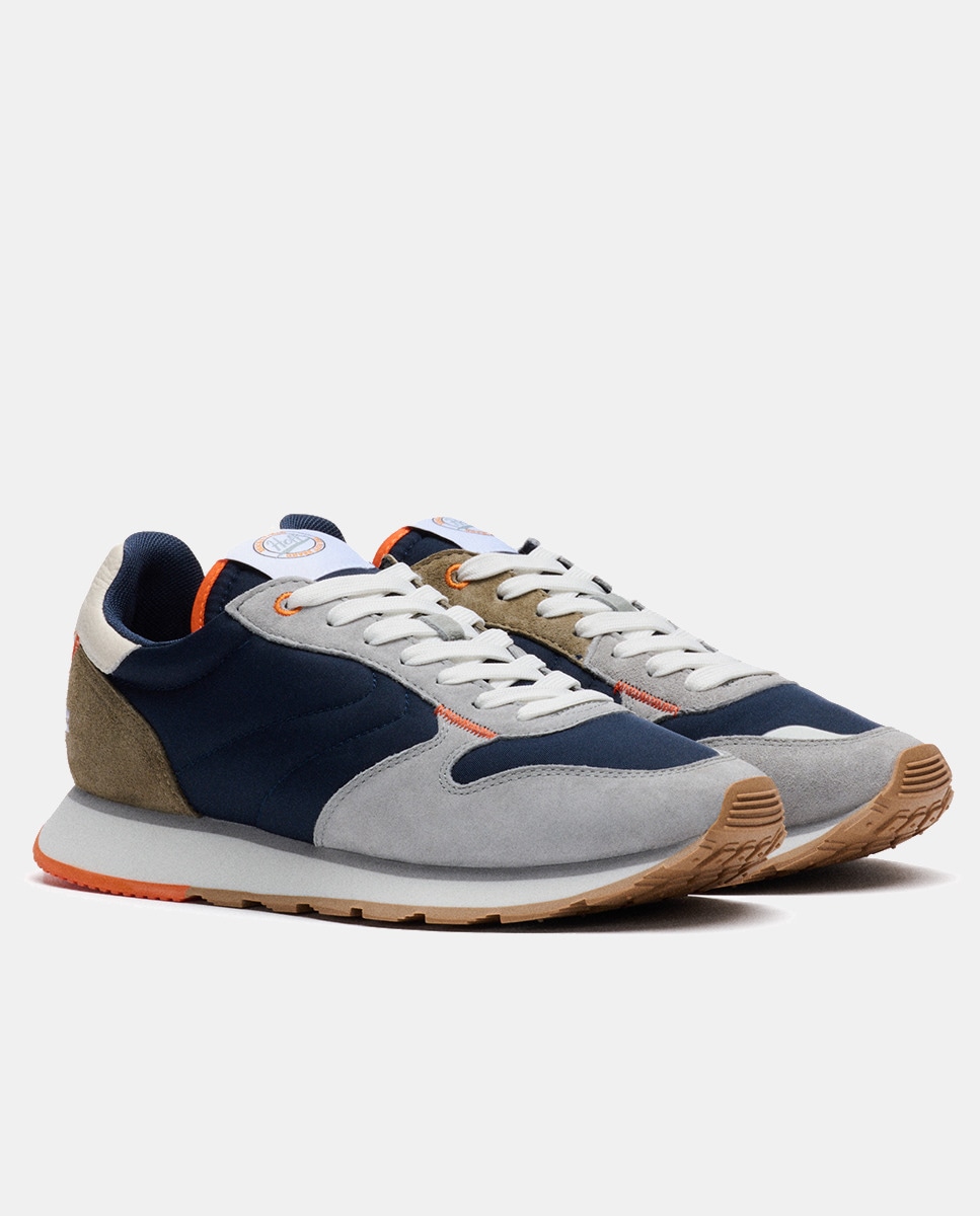 Sapatilhas Baixas Track & Field Delos Tipo Running com Logótipo e em Pele Azul-4