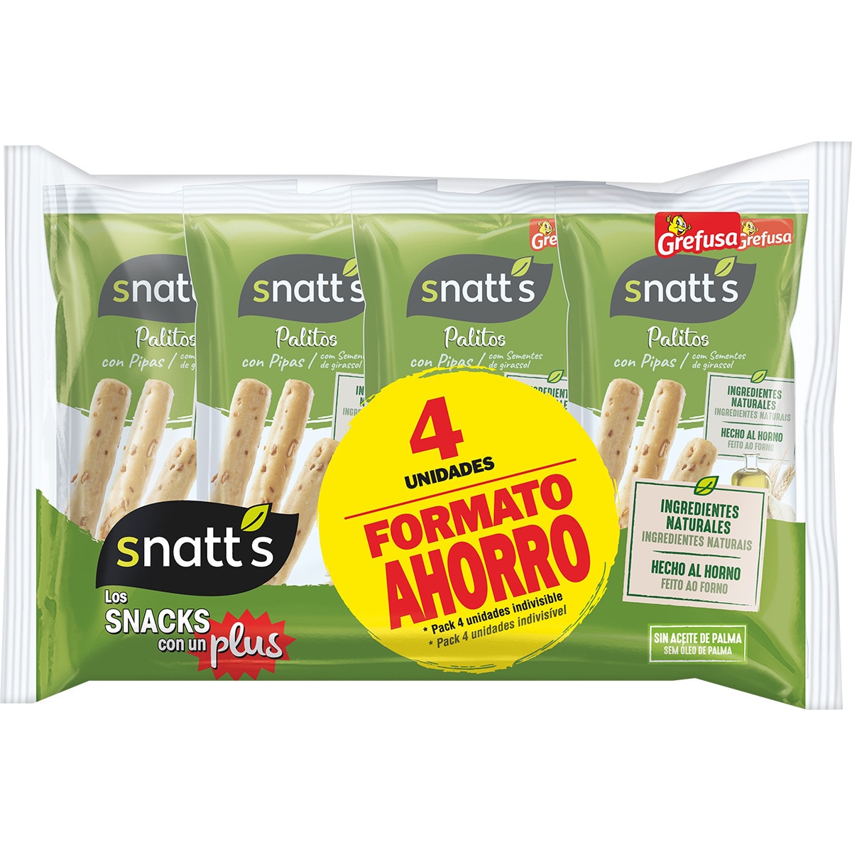 palitos de cereal con pipas 4 bolsas x 40g pack formato ahorro 160 g