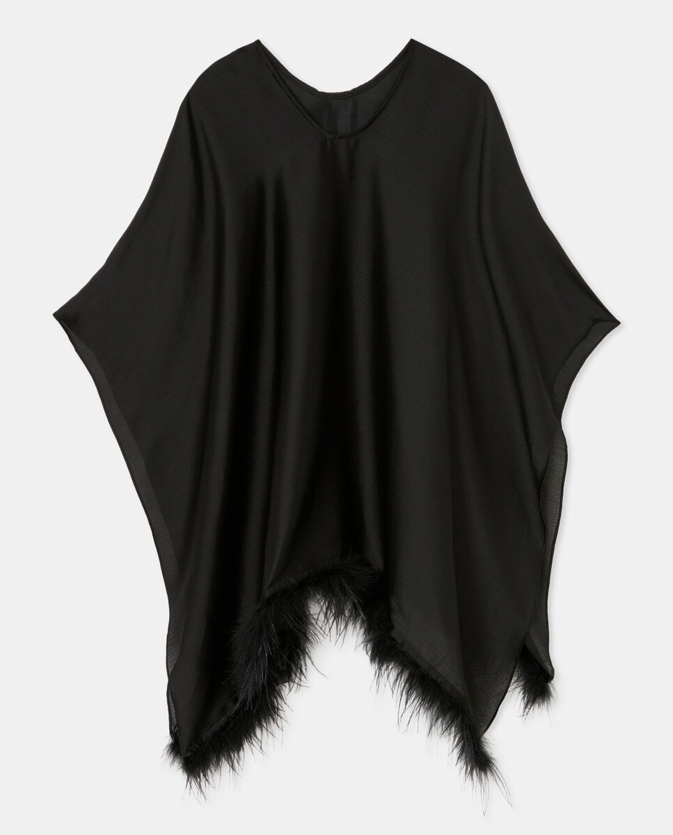 Cape de soirée à plumes