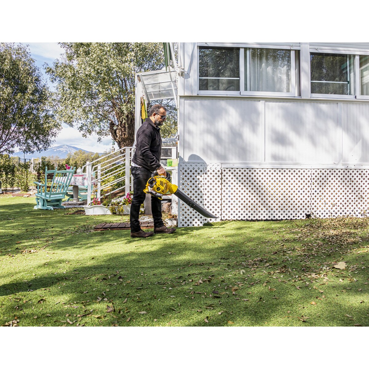 Aspirador Soplador Triturador Gasolina con Recogedor GAS 550G-V18 Amarillo / Negro-3