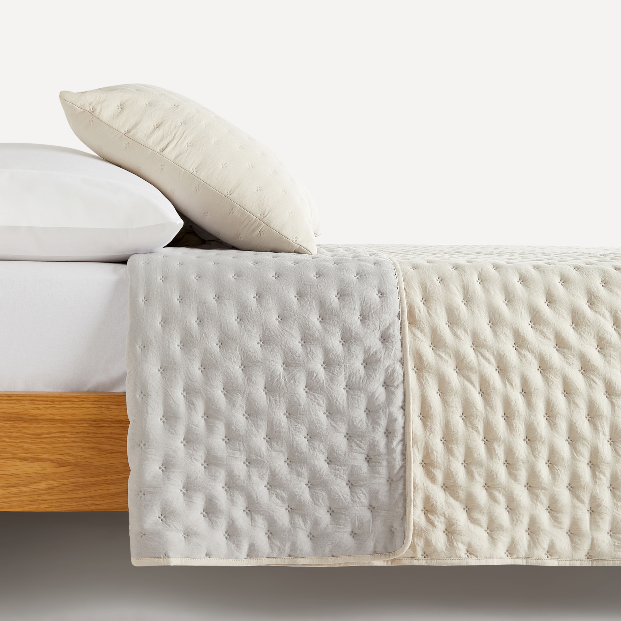 Edredón reversible con funda de cojín Ona Basics El Corte Inglés Crudo-3