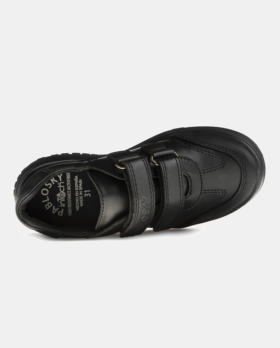 Sapatos com Biqueira Reforçada, Fecho Aderente Duplo e em Têxtil Preto-2