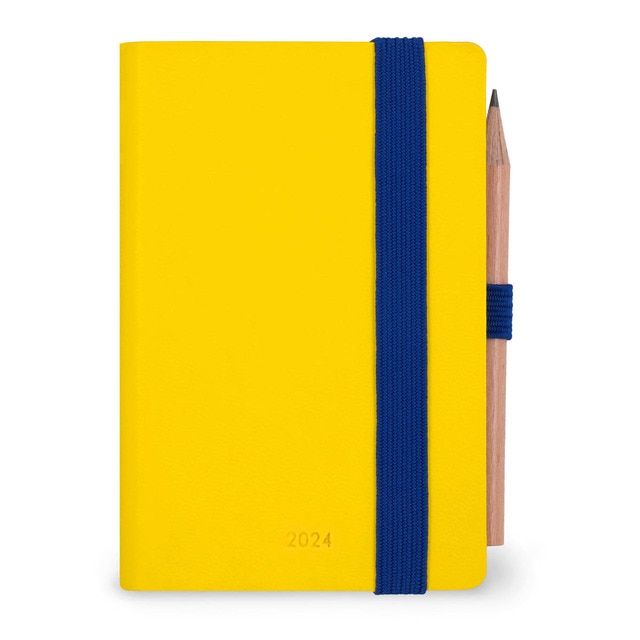 Imagem 0 de Mini Agenda 2024 de 12 Meses com Dois Dias por Página Yellow Freesia Multilingue - Amarelo