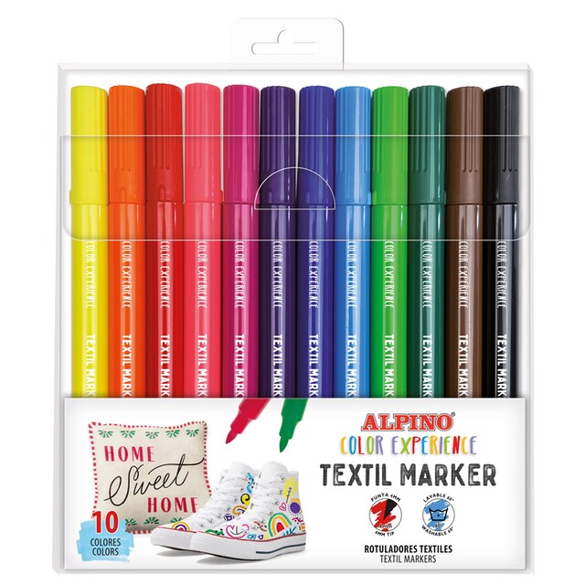 Imagen 0 de Pack 12 rotuladores textil decor color experience Alpino