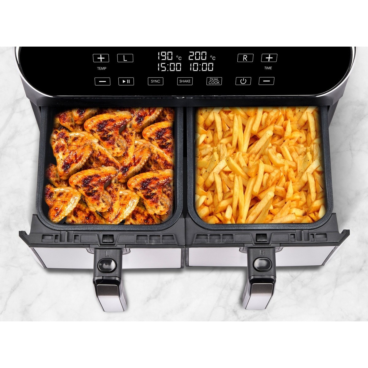 Fritadeira Air Fryer G3 Ferrari Dupla G1015000 Friggisano Duo sem Óleo de 1700 W e Capacidade de 4 + 4 Litros - Preto Preto-5