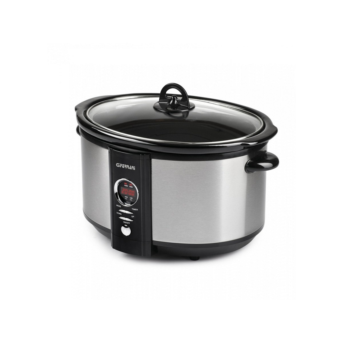 Panela Cerâmica G3 Ferrari G100620 Cozedura Lenta de 320 W e Capacidade de  6,5 Litros - Preto e Inox Preto-2