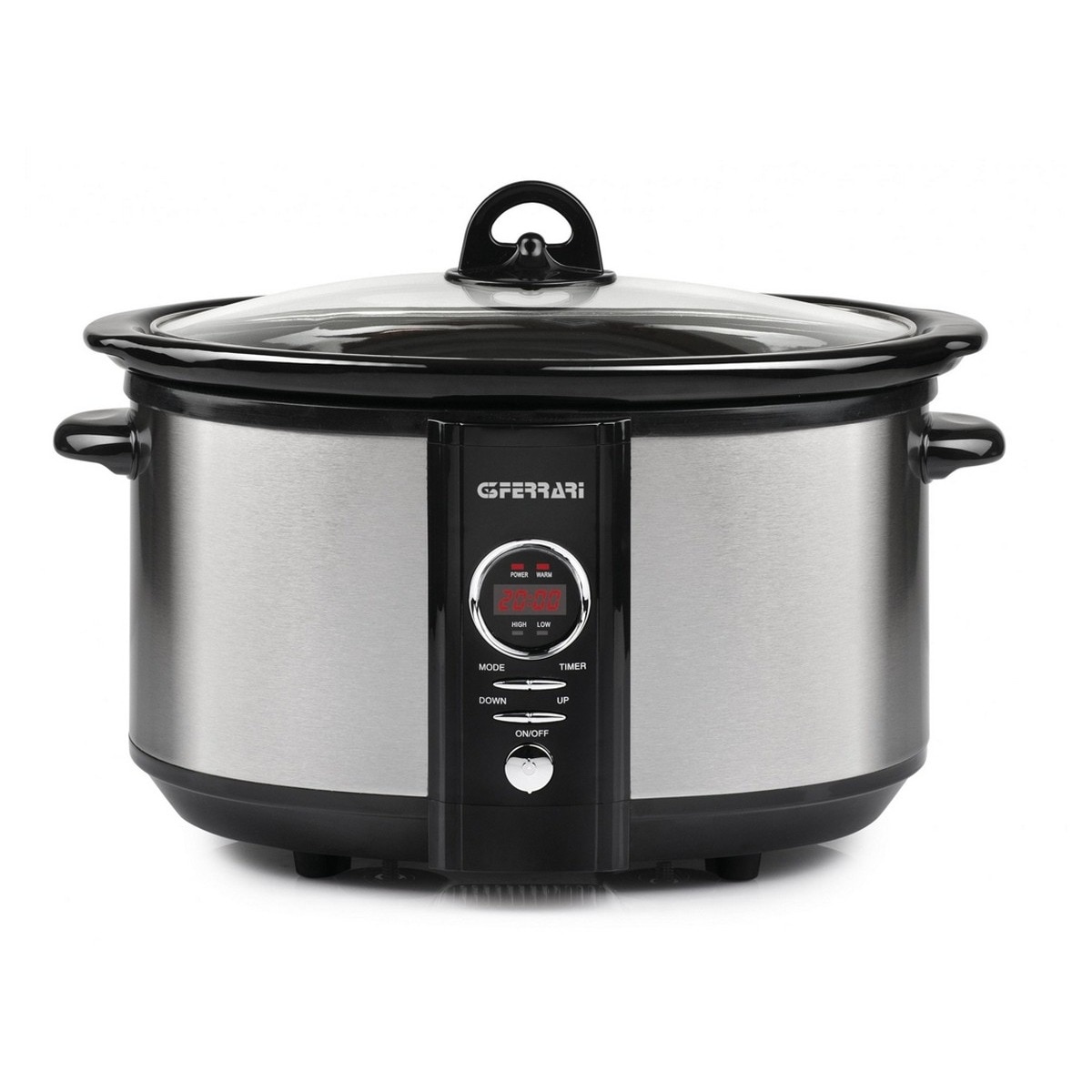 Panela Cerâmica G3 Ferrari G100620 Cozedura Lenta de 320 W e Capacidade de  6,5 Litros - Preto e Inox Preto-1