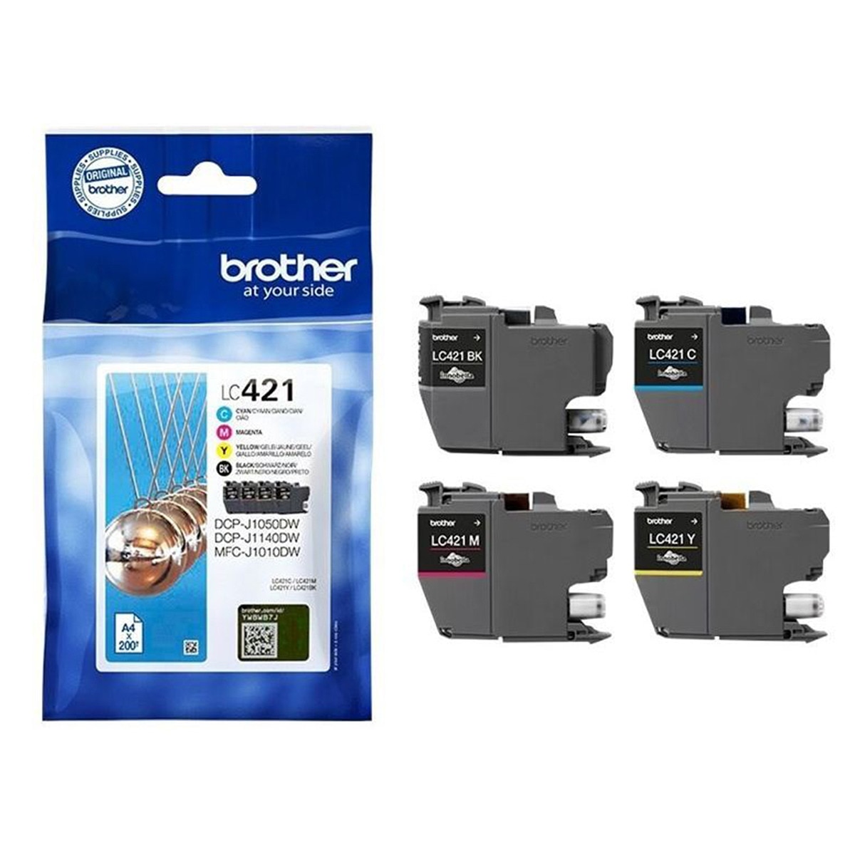 Pack 4 Cartuchos de tinta original Brother LC421 Multicolor (LC421VAL) 1