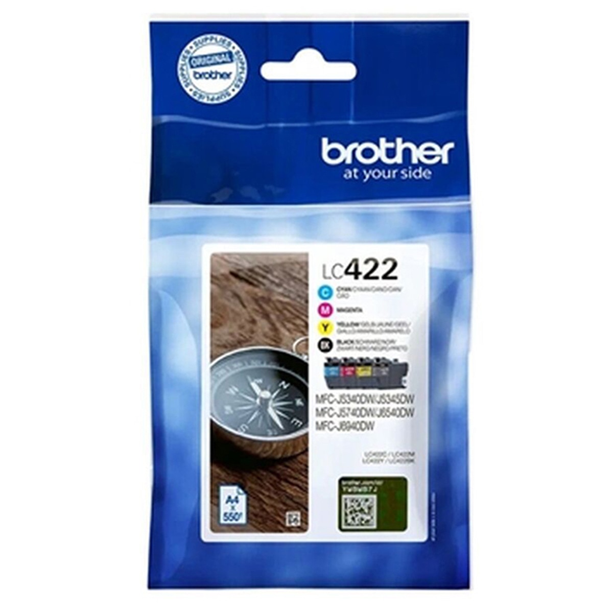 Imagen 0 de Pack 4 Cartuchos de tinta original Brother LC422 Multicolor (LC422VAL)