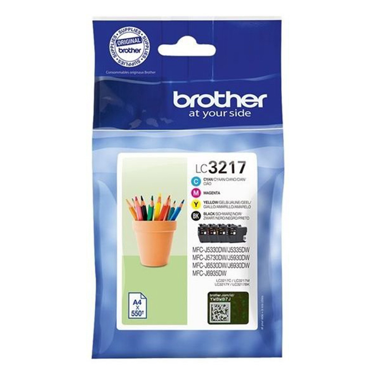Imagen 0 de Pack 4 Cartuchos de tinta original Brother LC3271 Multicolor (LC3271VAL)