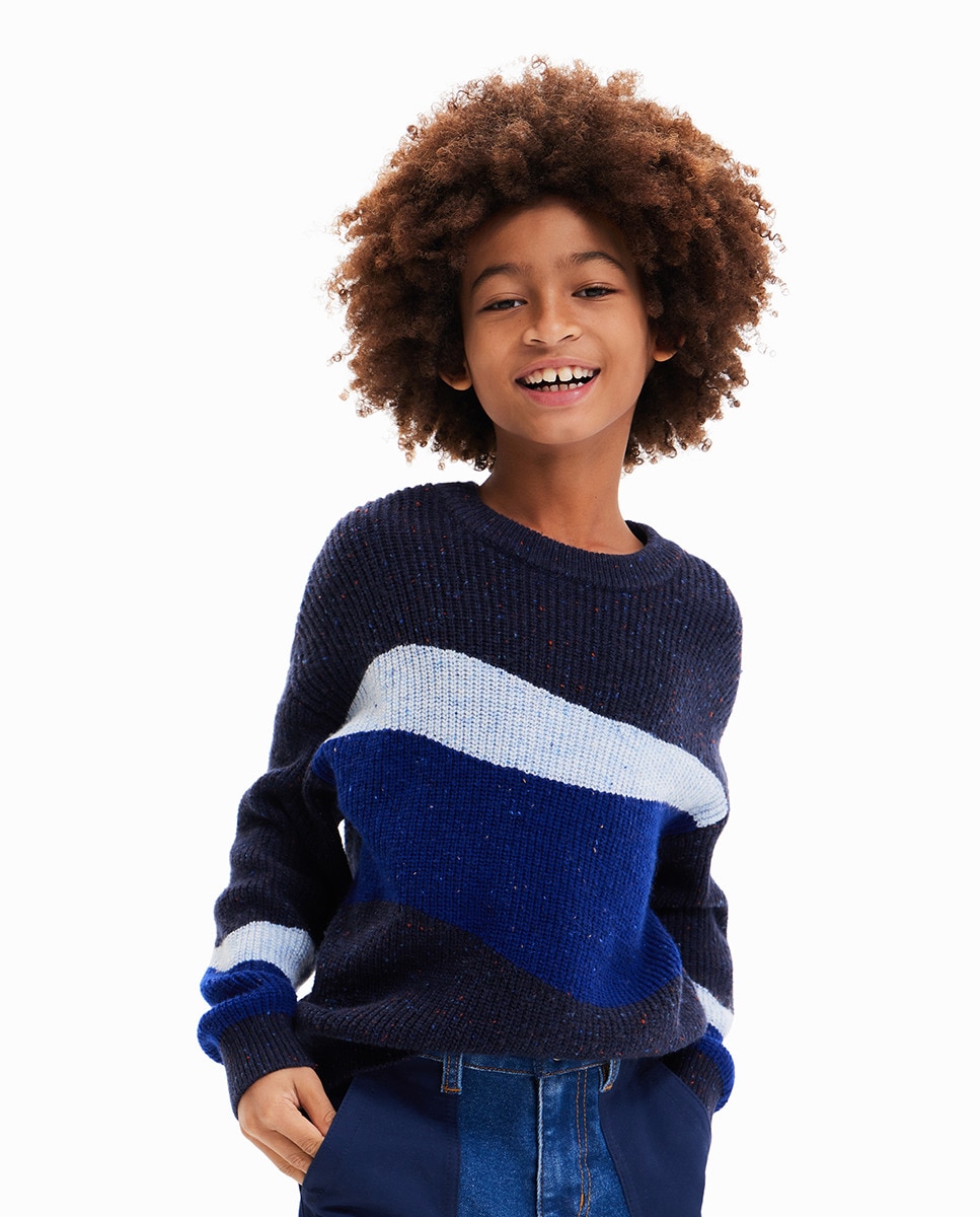 Pull jacquard ondulé