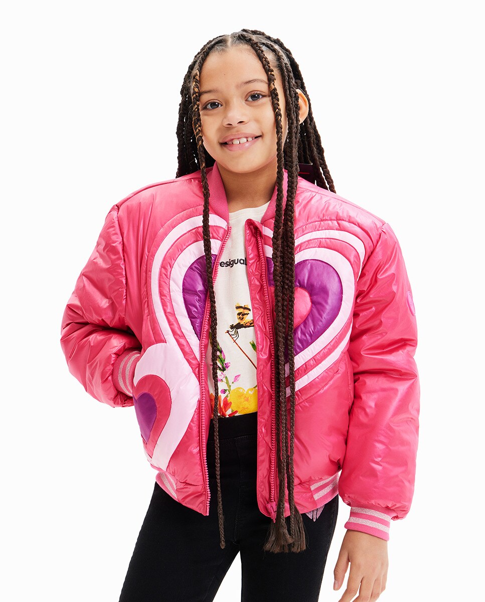 Bomber matelassé c?urs