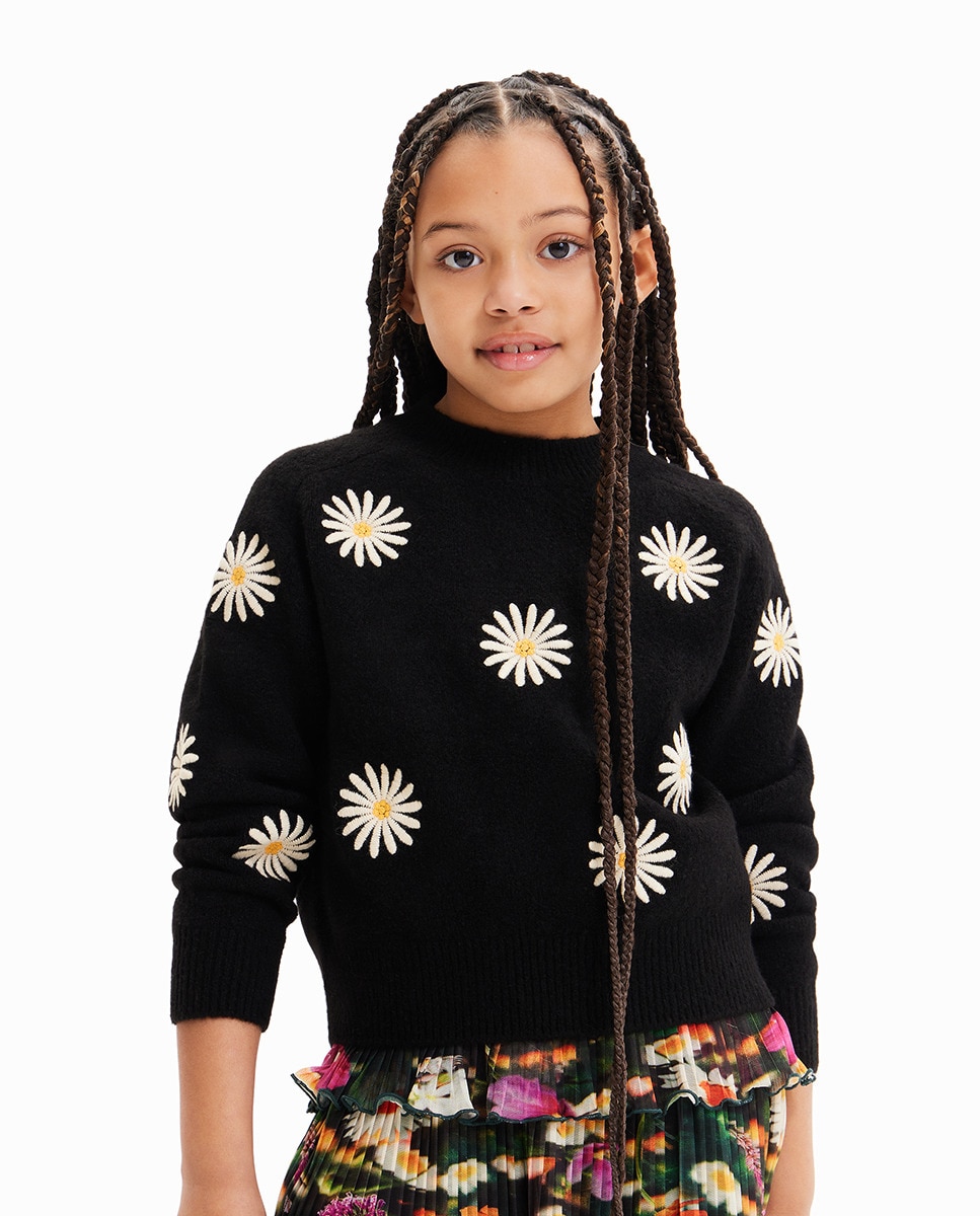 Pull à motif brodées