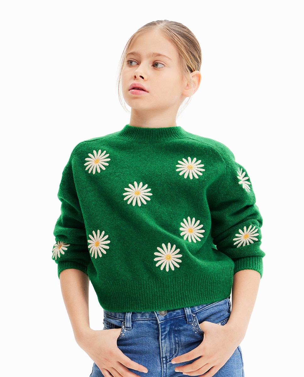 Pull à motif brodées