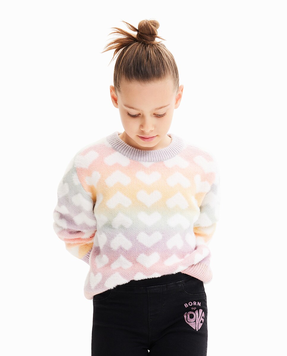 Pull dégradé c?urs