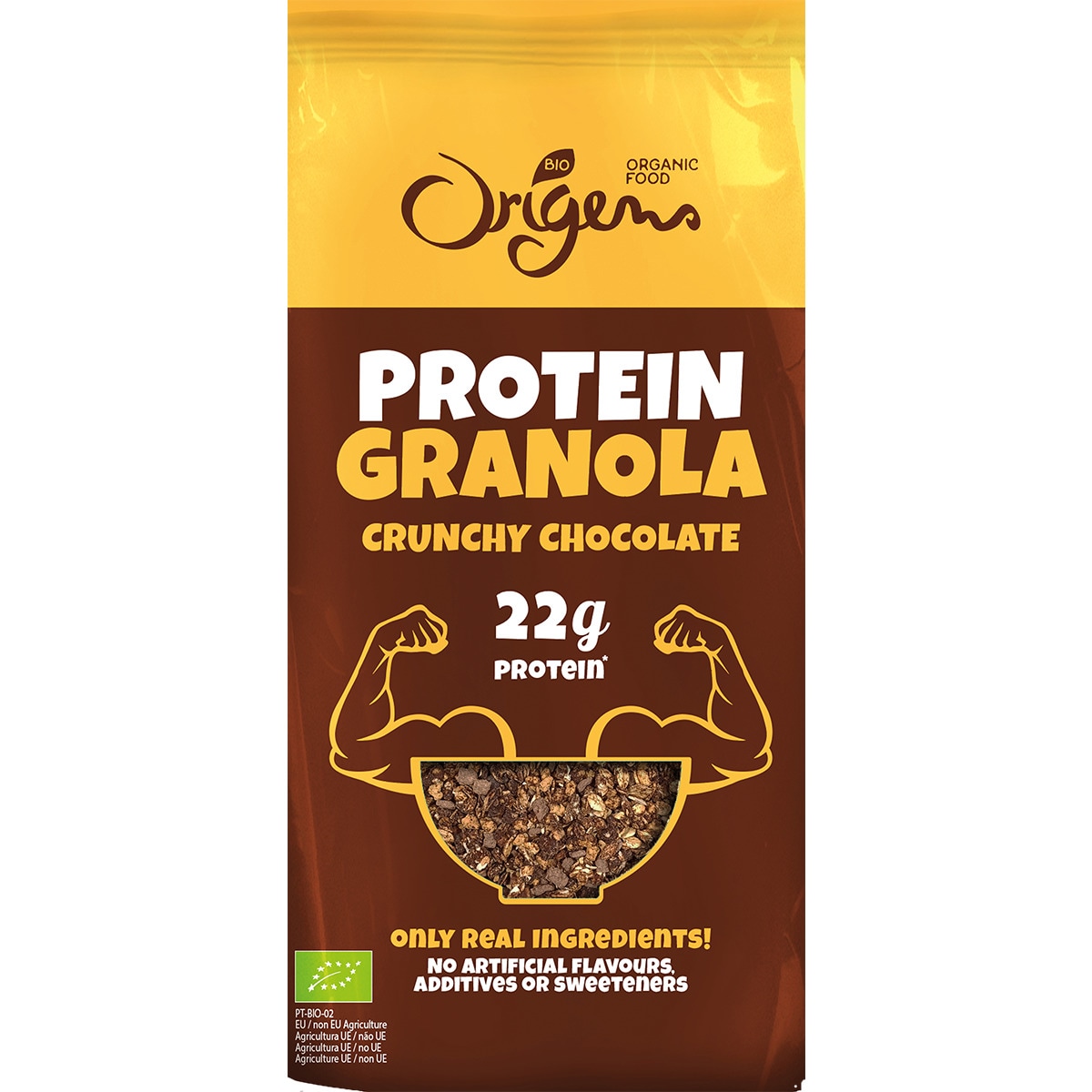 Granola Proteica de Chocolate Bio embalagem 275 g