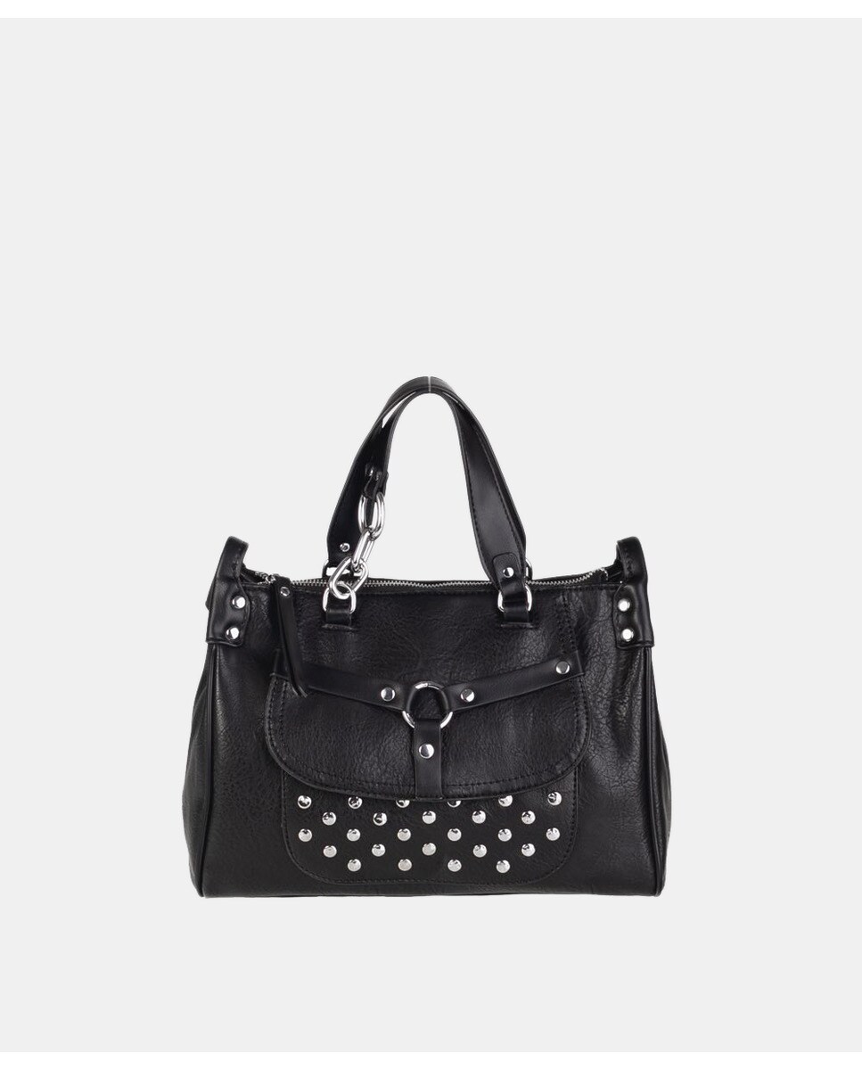 Grand sac à main clouté avec bandoulière