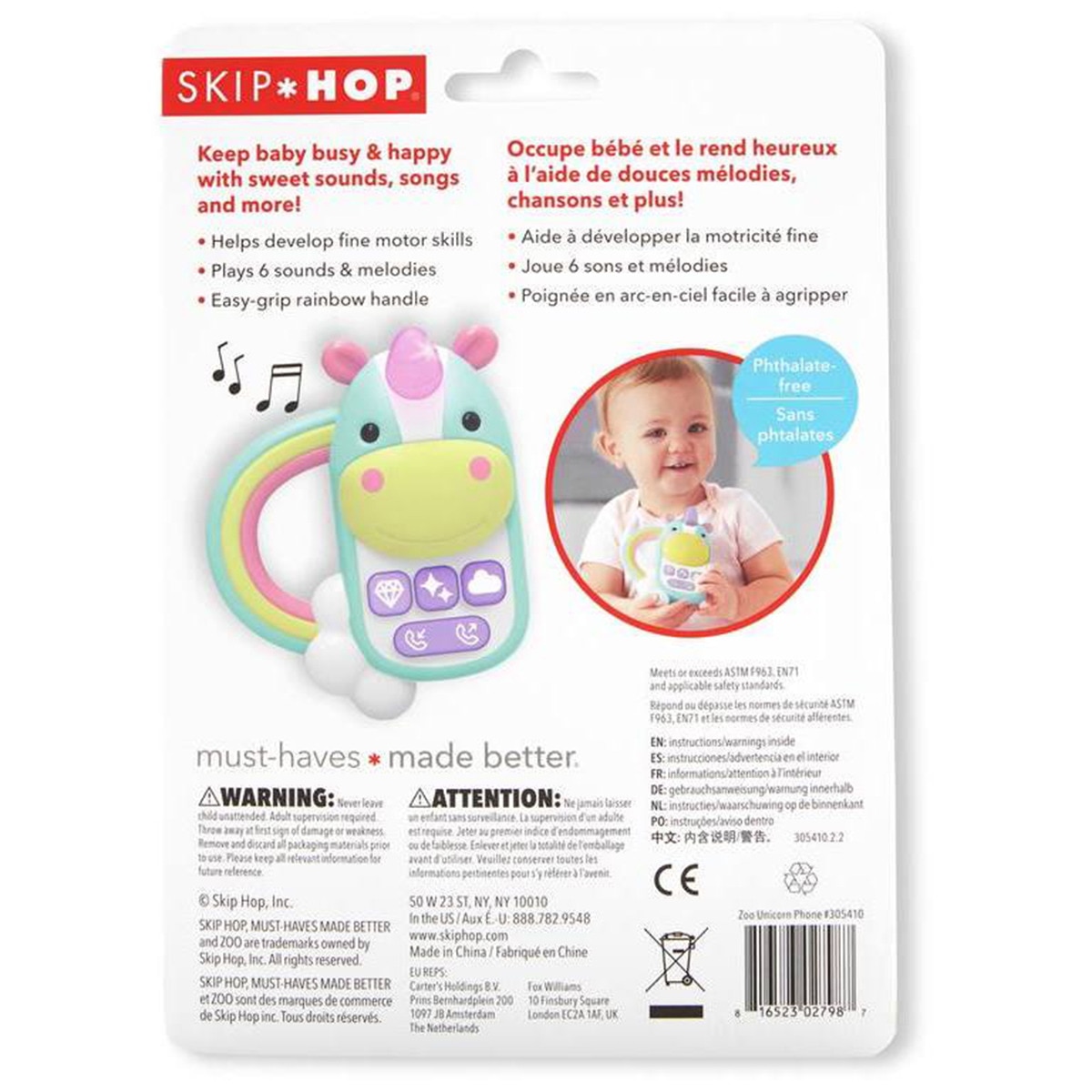 Telefone Bebé Unicórnio de Sons Roxo-8