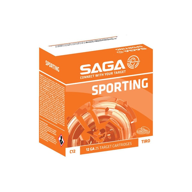 Imagen 0 de Caja de 25 cartuchos de tiro marca SAGA, modelo SPORTING, calibre 12/70, 28 gr, 7,5