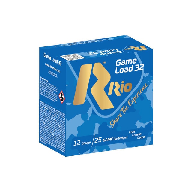 Imagen 0 de Caja de 25 cartuchos de CAZA marca RIO, modelo GAME LOAD 32, calibre 12/70, 32 gr, 9ª