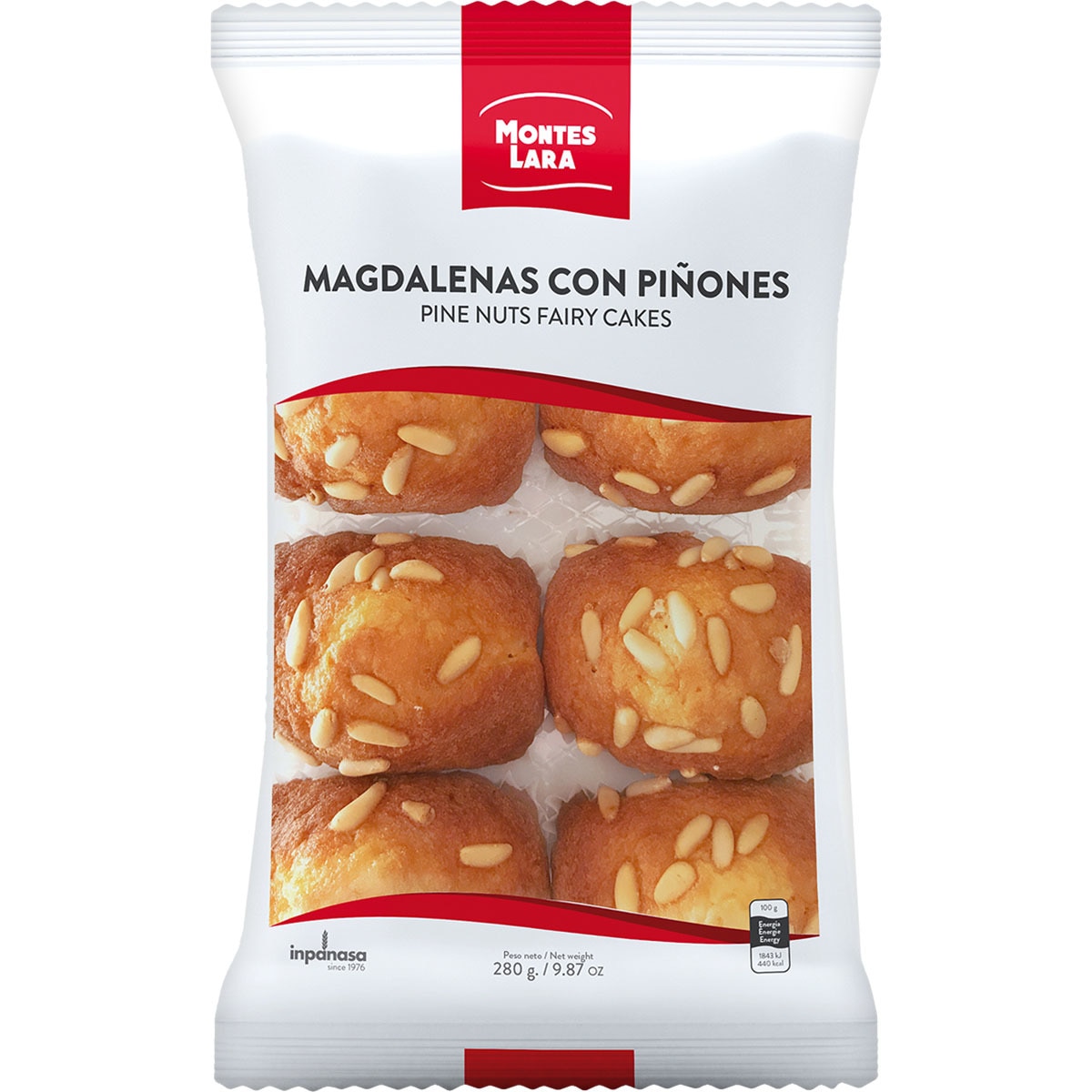 magdalenas con piñones 6 unidades envase 280 g