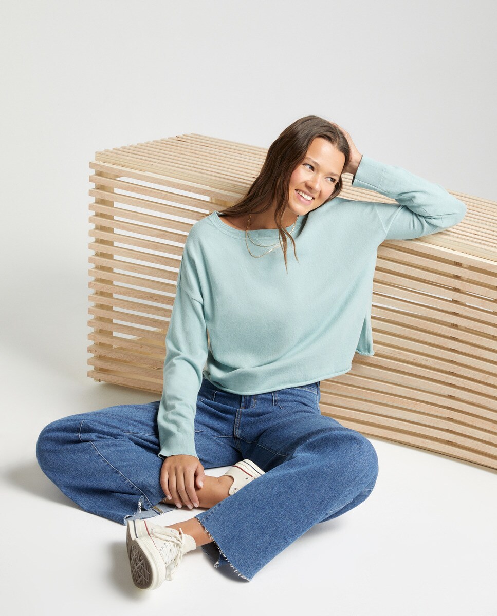 Pull basique en maille à encolure ronde