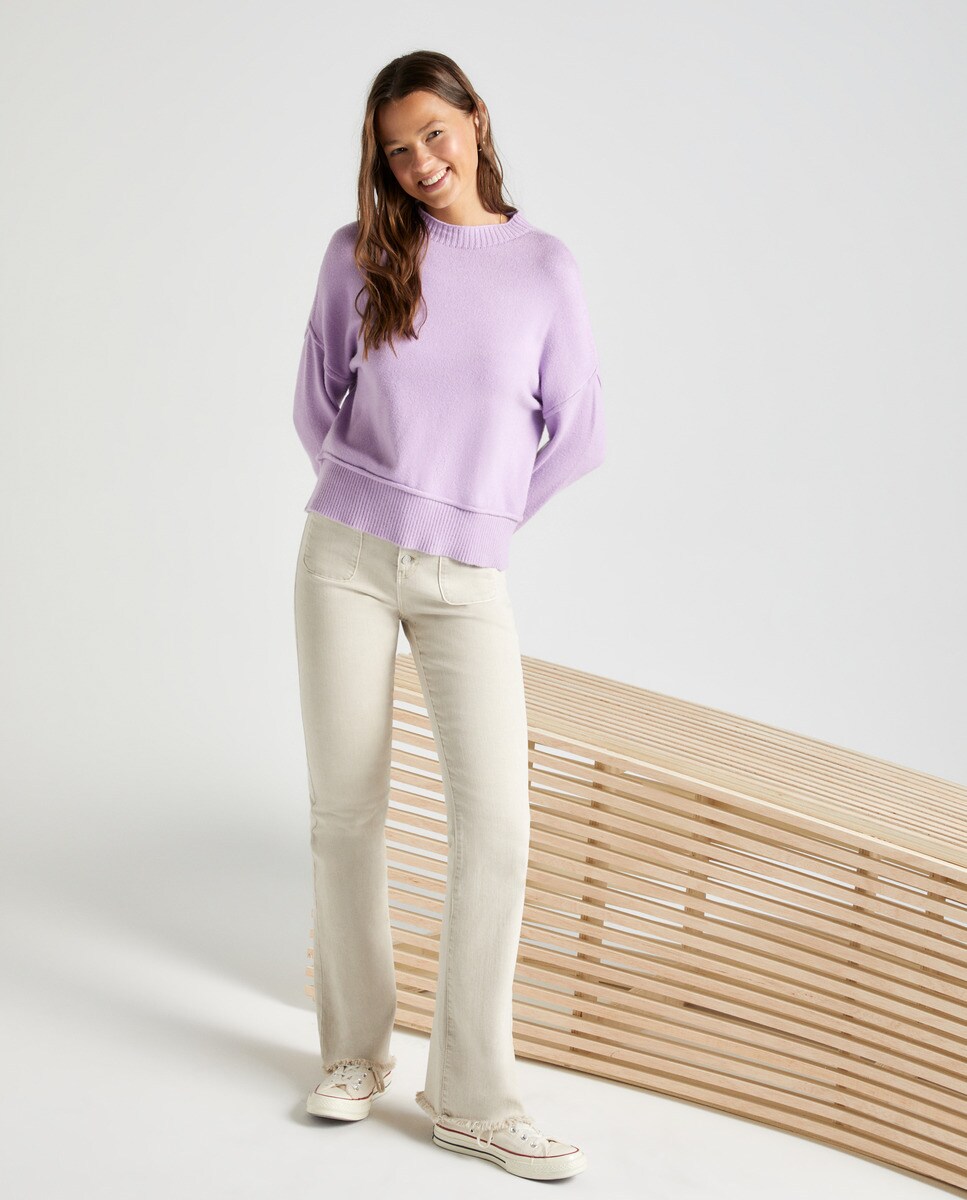 Pull basique en maille à encolure ronde