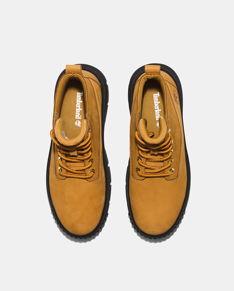 Botins Greyfield com Plataforma e em Pele Mostarda-3