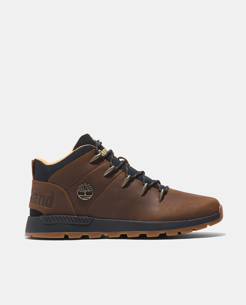 Botins Chukka Sprint Trekker com Fecho de Atacadores e em Pele Castanho-escuro-1