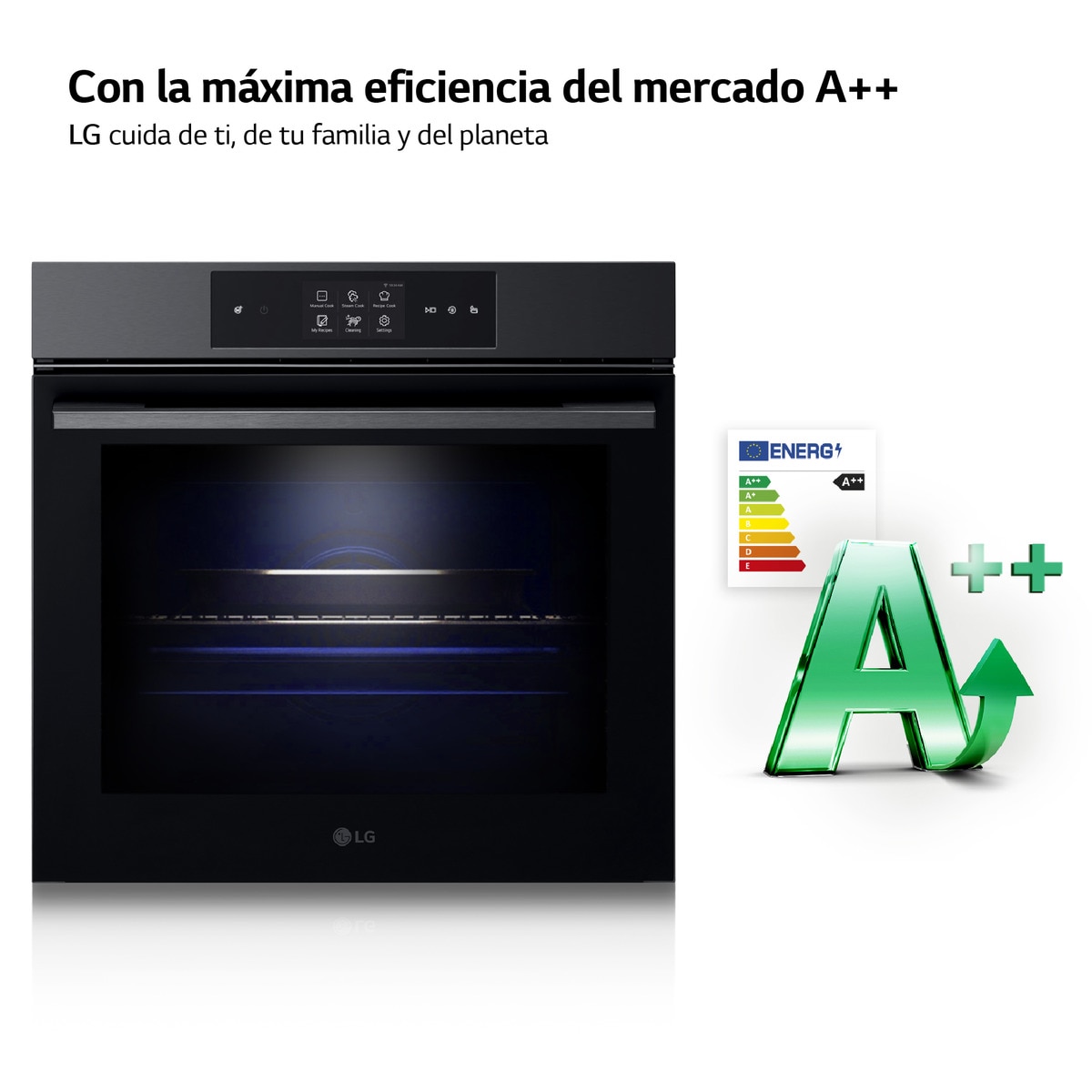 Horno multifunción LG pirolítico, 76 l,  display LCD función Instaview, cocina vapor, freidora de aire - WSED7665B Negro mate-10