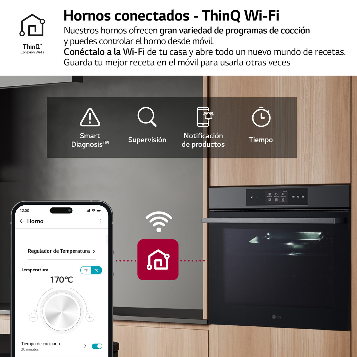 Horno multifunción LG pirolítico, 76 l,  display LCD función Instaview, cocina vapor, freidora de aire - WSED7665B Negro mate-8