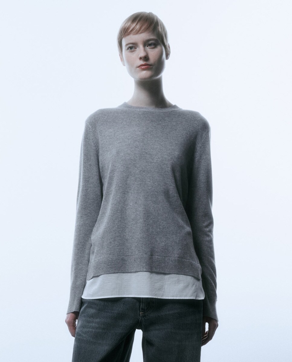 Pull encolure arrondie lisse