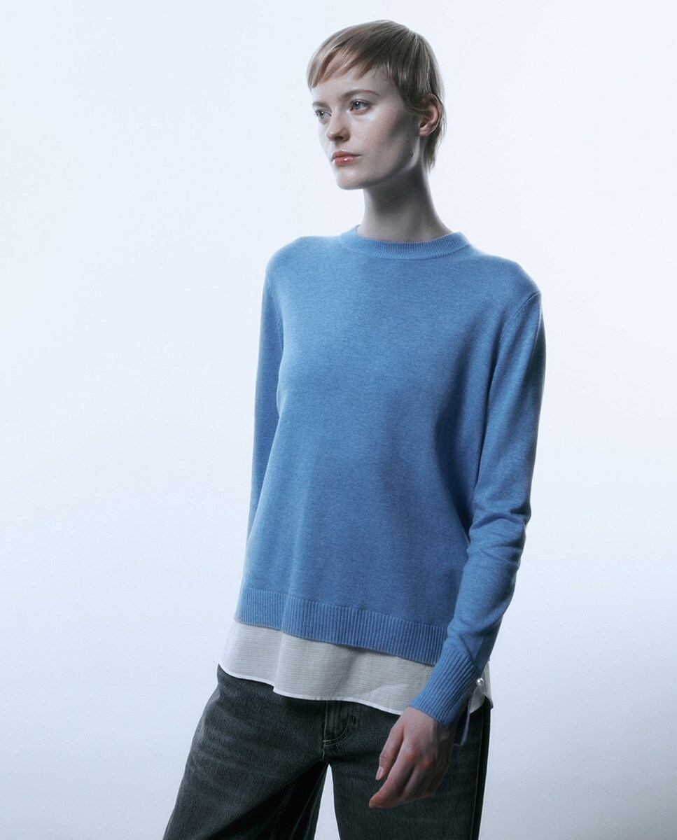 Pull encolure arrondie lisse