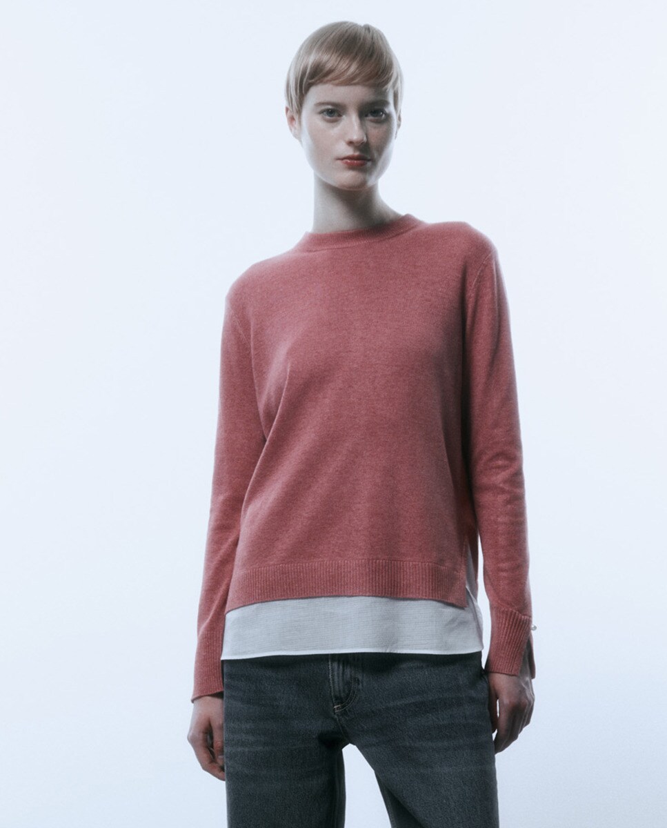 Pull encolure arrondie lisse