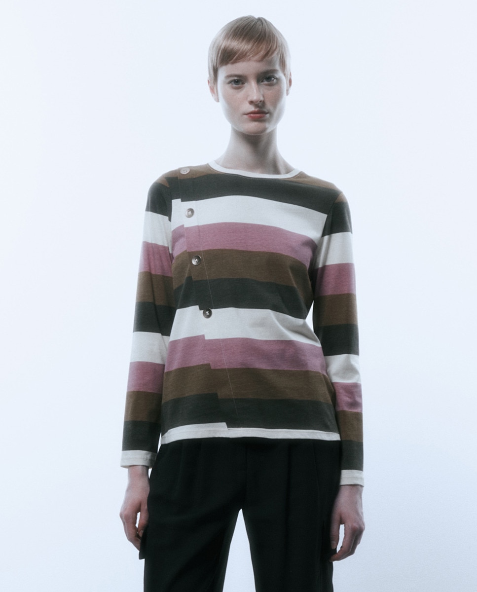 Tshirt imprimé boutons