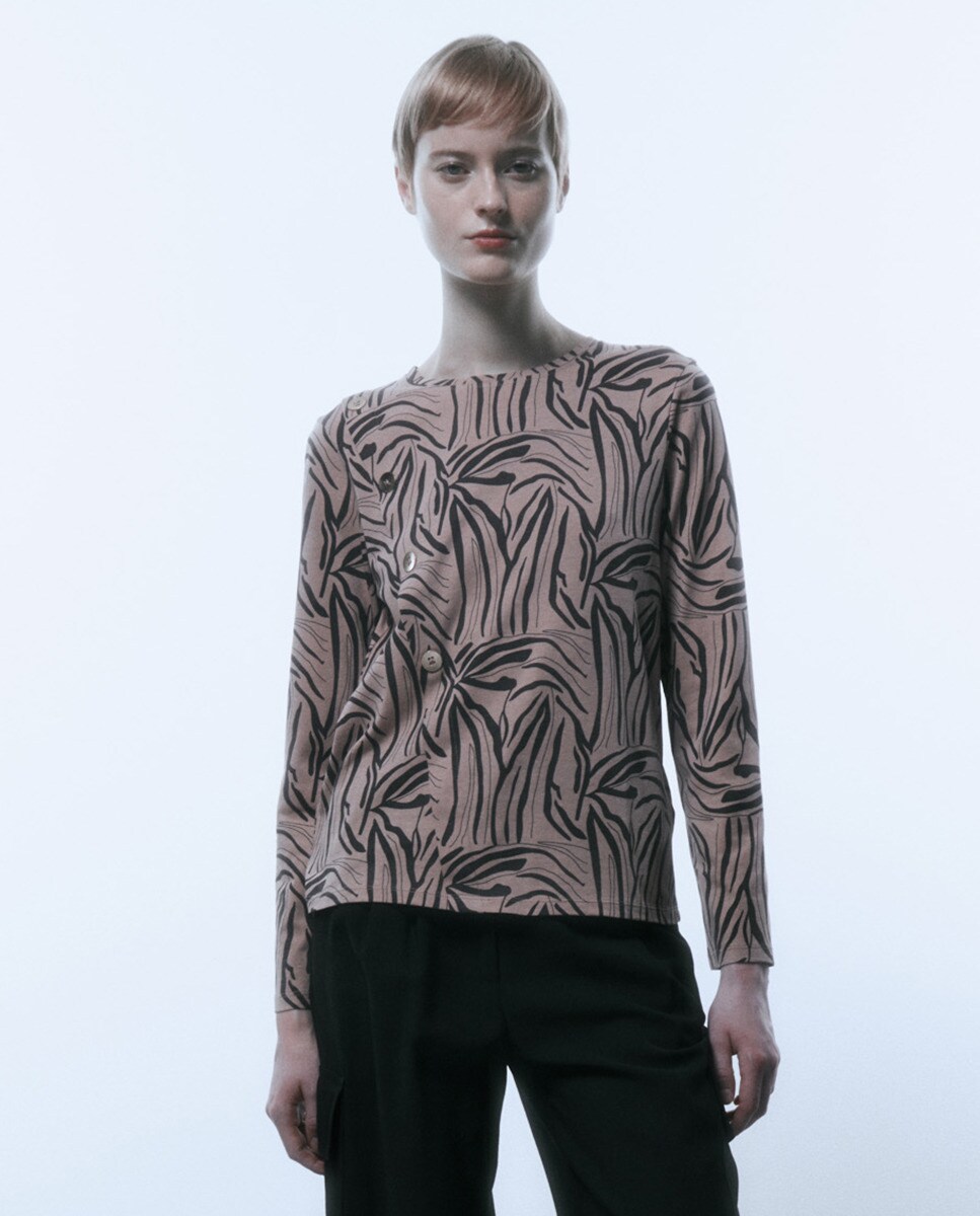 Tshirt imprimé boutons